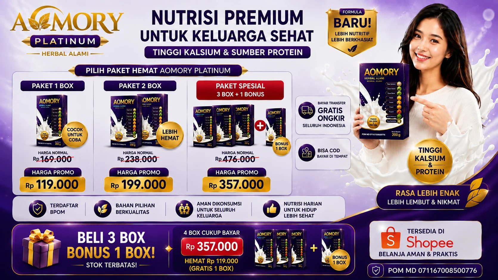 Harga Aomory untuk home - AOMORY Platinum | Herbal Alami & Nutrisi Premium